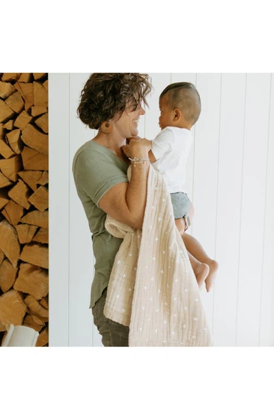 Little Unicorn Cotton Muslin Baby Quilt In Taupe Cross