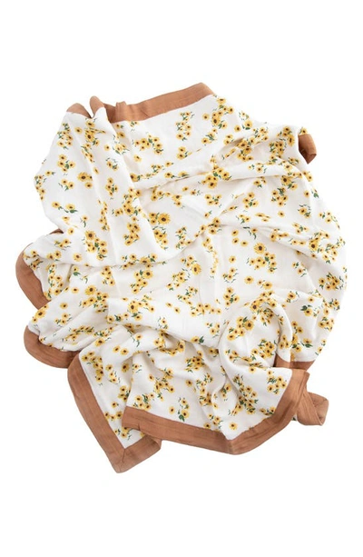 Shop Little Unicorn Deluxe Muslin Baby Receiving Quilt In Ditsy Sunflower