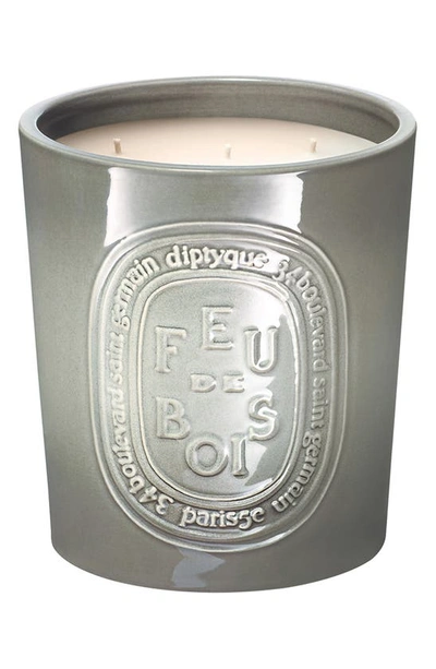 Shop Diptyque Feu De Bois (fire Wood) Scented Candle, 51.3 oz In Grey Vessel