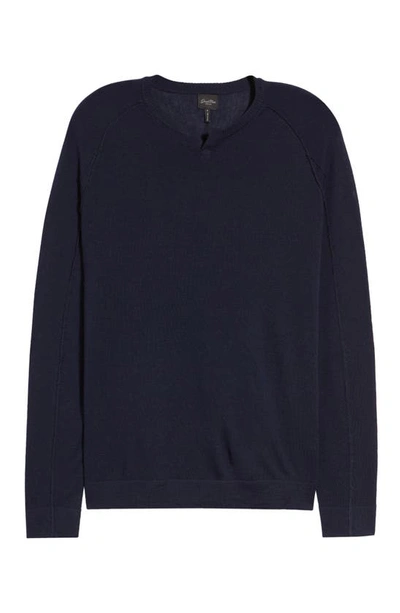 Shop Good Man Brand Mvp Slim Fit Notch Neck Wool Sweater In Sky Captain