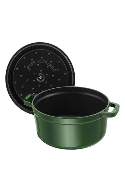 Staub 7-quart Round Cocotte In Basil
