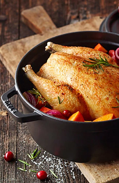 Staub 5.5-quart Enameled Cast Iron Dutch Oven In Matte Black