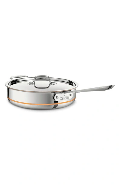 All-clad All Clad Copper Core 3 Quart Covered Saute Pan In Silver