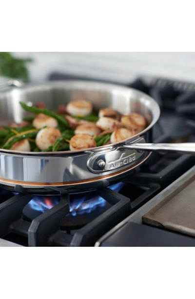 All-clad All Clad Copper Core 3 Quart Covered Saute Pan In Silver