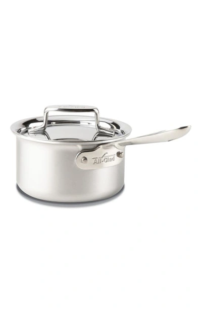 Shop All-clad D5 Stainless Brushed 5-ply Bonded 1.5-quart Sauce Pan With Lid In Silver