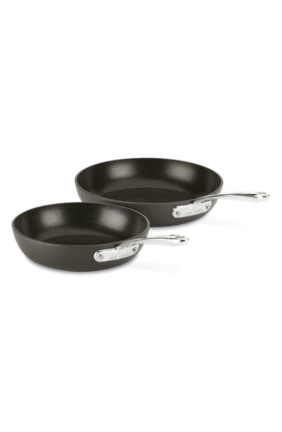 Shop All-clad Essentials Set Of 2 Nonstick Fry Pans In Black