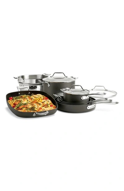 All-clad Essentials 10-piece Nonstick Cookware Set In Black