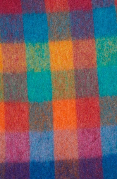 Shop Acne Studios Vally Alpaca & Wool Blend Blanket Wrap In Fuchsia Pink/ Yellow/ Blue