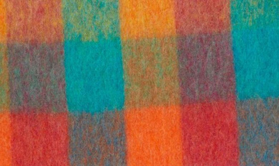 Shop Acne Studios Vally Alpaca & Wool Blend Blanket Wrap In Fuchsia Pink/ Yellow/ Blue
