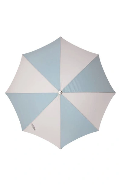 Shop Business & Pleasure Premium Beach Umbrella In 70s Panel Santorini Blue Cream