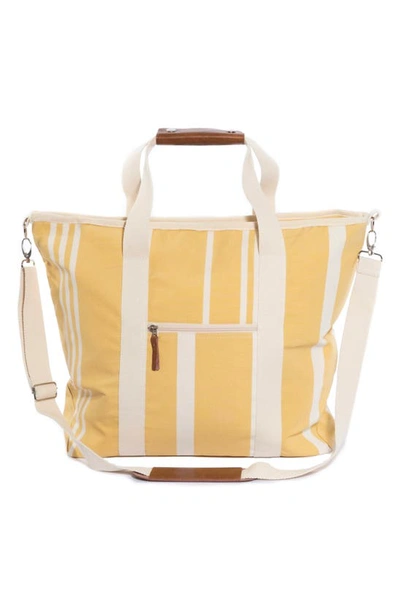 Shop Business & Pleasure Co. Cooler Tote In Vintage Yellow Stripe