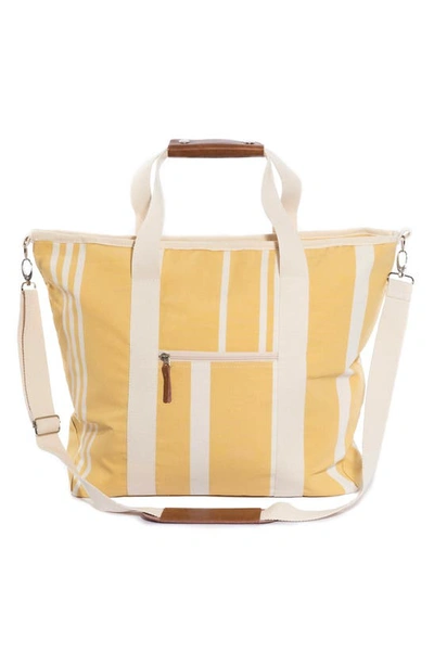 Shop Business & Pleasure Co. Cooler Tote In Vintage Yellow Stripe