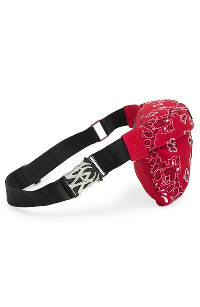 Shop Amiri Embroidered Bandana Belt Bag In Red