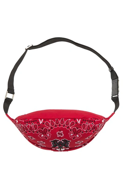 Shop Amiri Embroidered Bandana Belt Bag In Red