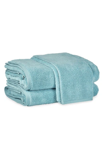 Shop Matouk Milagro Cotton Terry Hand Towel In Cerulean