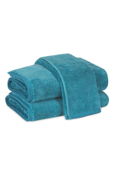 Shop Matouk Milagro Cotton Terry Hand Towel In Peacock