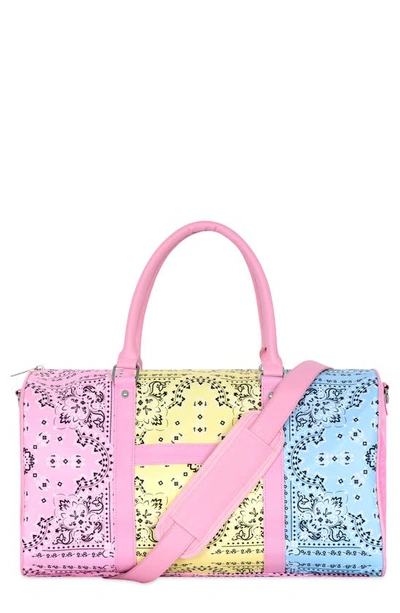 Shop Iscream Bandana Patchwork Duffle Bag In Pink