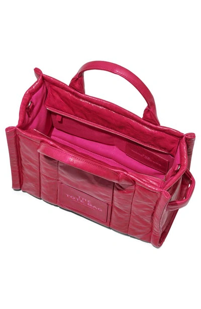 Marc Jacobs Medium The Shiny Crinkle Tote Bag In Magenta