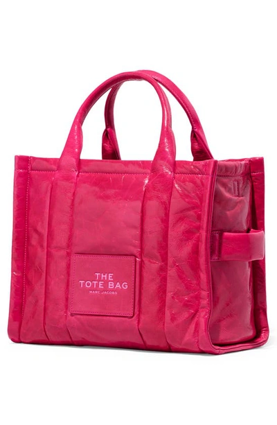 Marc Jacobs Medium The Shiny Crinkle Tote Bag In Magenta