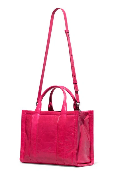 Marc Jacobs Medium The Shiny Crinkle Tote Bag In Magenta