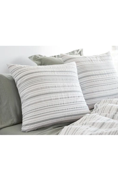 Coyuchi Geo Cove Organic Cotton Sham In Alpine White W/ Sage