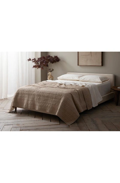 Shop Coyuchi Organic Cotton Chambray Quilt In Hazel Chambray