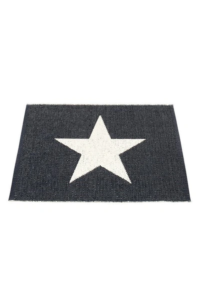 Pappelina Viggo Star Pattern Indoor/outdoor Rug In Black
