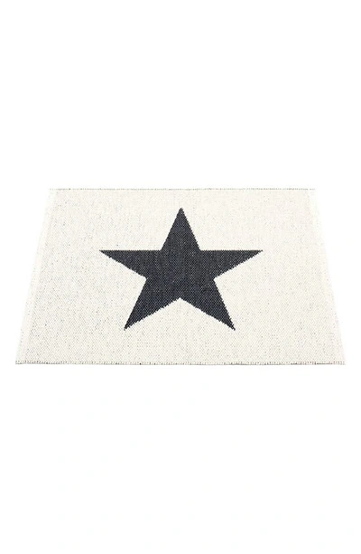 Pappelina Viggo Star Pattern Indoor/outdoor Rug In Black