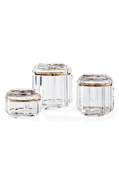 Shop Ralph Lauren Small Leigh Lead Crystal Jar In Clear/ Brass