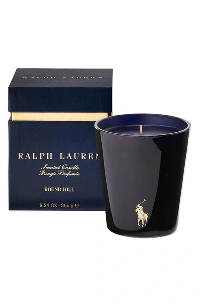 Shop Ralph Lauren Round Hill Candle In Navy / Gold