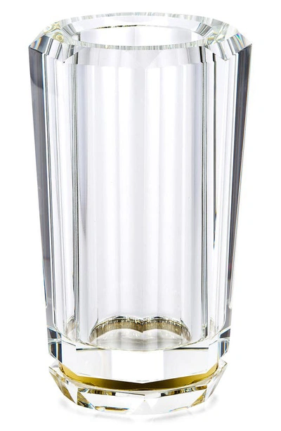 Shop Ralph Lauren Leigh Lead Crystal Vase In Clear/ Brass