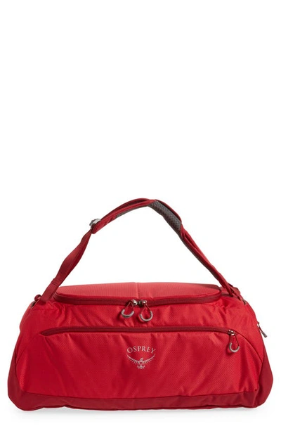 Shop Osprey Daylite 60l Duffle Bag In Cosmic Red
