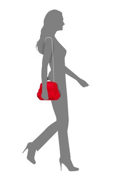 Nina Billow Art Deco Frame Clutch In Red Rouge