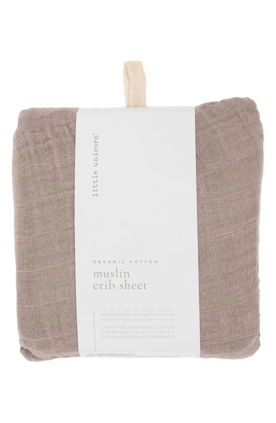 Shop Little Unicorn Organic Cotton Muslin Crib Sheet In Driftwood