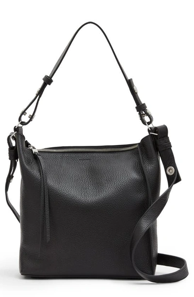 Shop Allsaints Kita Leather Messenger Crossbody Bag In Black