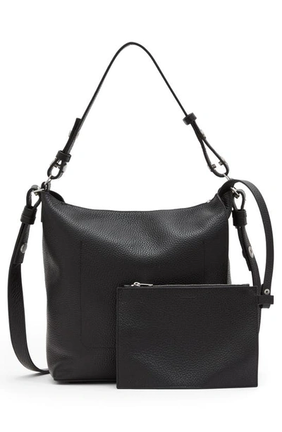 Shop Allsaints Kita Leather Messenger Crossbody Bag In Black