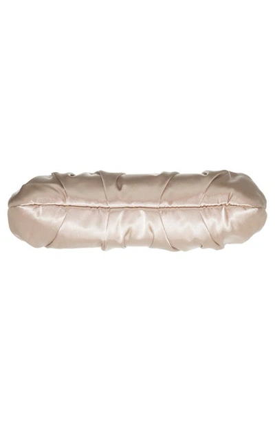 Nina Concord Pleated Satin Frame Clutch In Champagne Satin