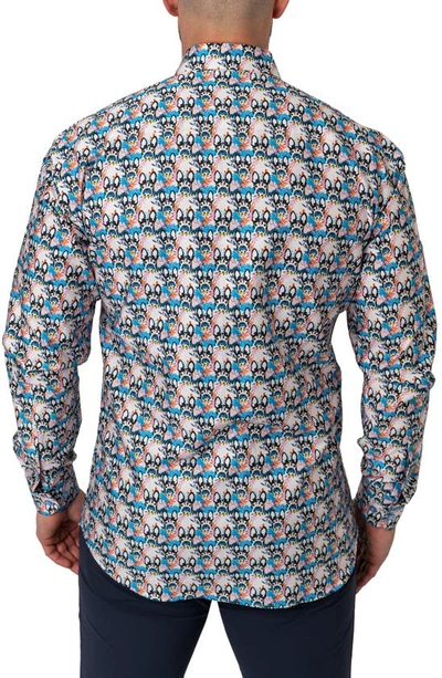 Shop Maceoo Fibonacci Ears Cotton Button-up Shirt In Multi