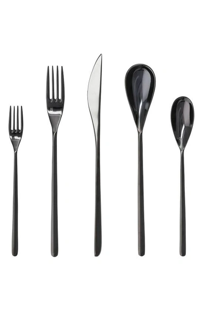 Shop Fortessa Dragonfly 20-piece Flatware Set In Black