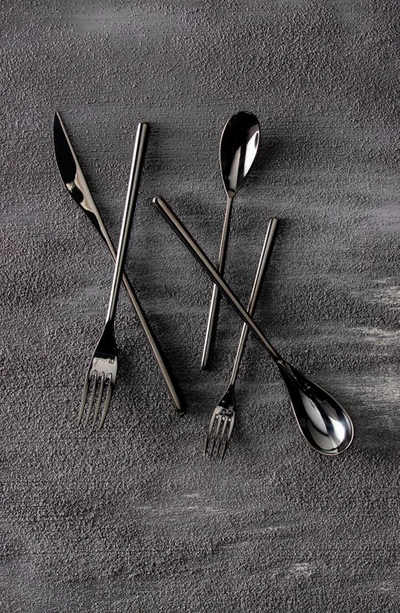 Shop Fortessa Dragonfly 20-piece Flatware Set In Black