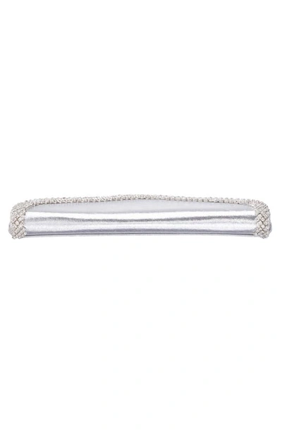 Shop Nina Crystal Trim Envelope Clutch In True Silver