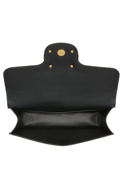 Shop Valentino Small Vlogo Leather Messenger Bag In 0no - Black