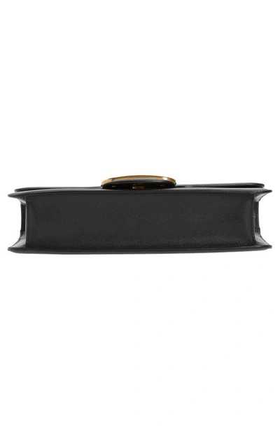 Shop Valentino Small Vlogo Leather Messenger Bag In 0no - Black