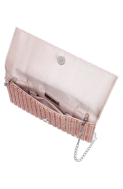 Shop Nina Crystal & Imitation Pearl Embellished Clutch In Pearl Rose