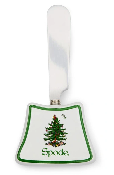 Shop Spode Christmas Tree Wooden Cheese Board & Knife Set In Green