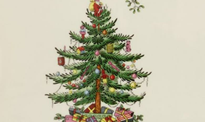 Shop Spode Christmas Tree Tartan 2-piece Chip & Dip Set In Green