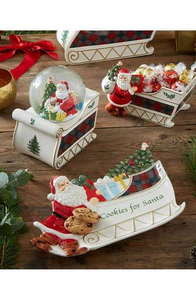 Shop Spode Christmas Tree Tartan Santa Sleigh Candy Dish In Green