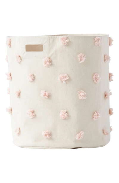 Shop Pehr Pompom Canvas Hamper In Blush