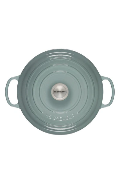 Shop Le Creuset Signature 7 1/4-quart Round Enamel Cast Iron Dutch Oven In Sea Salt