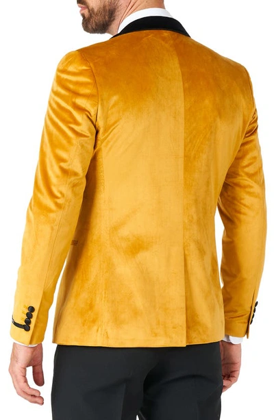 Shop Opposuits Deluxe Gold Velvet Dinner Jacket In Yellow